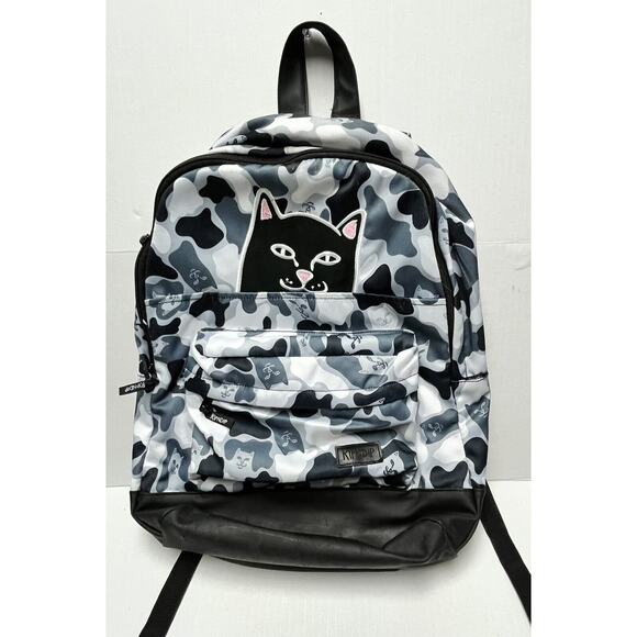 RIPNDIP Lord Nermal Blizzard Camo Backpack Used School Skateboard Streetwear SEE - Picture 1 of 9